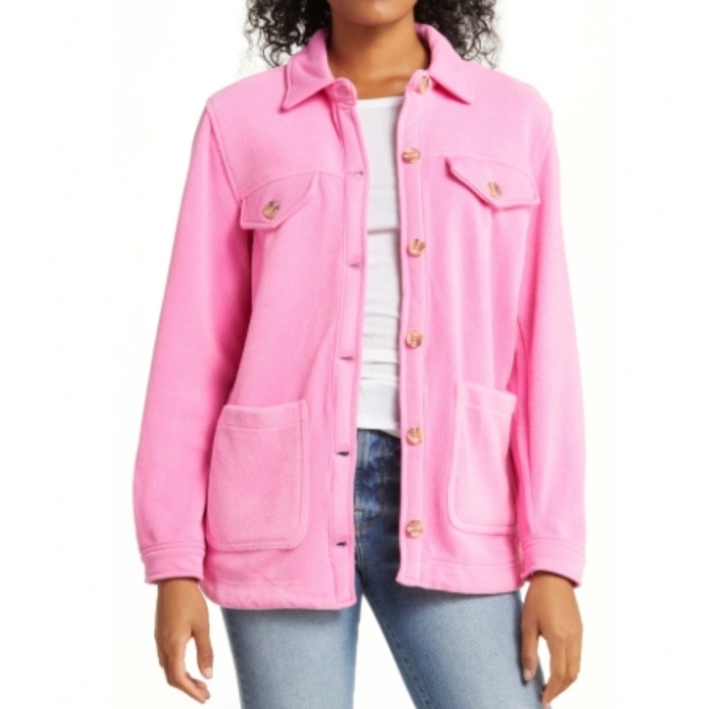 Anthropologie Blank NYC Pink Fleece Shacket NWT